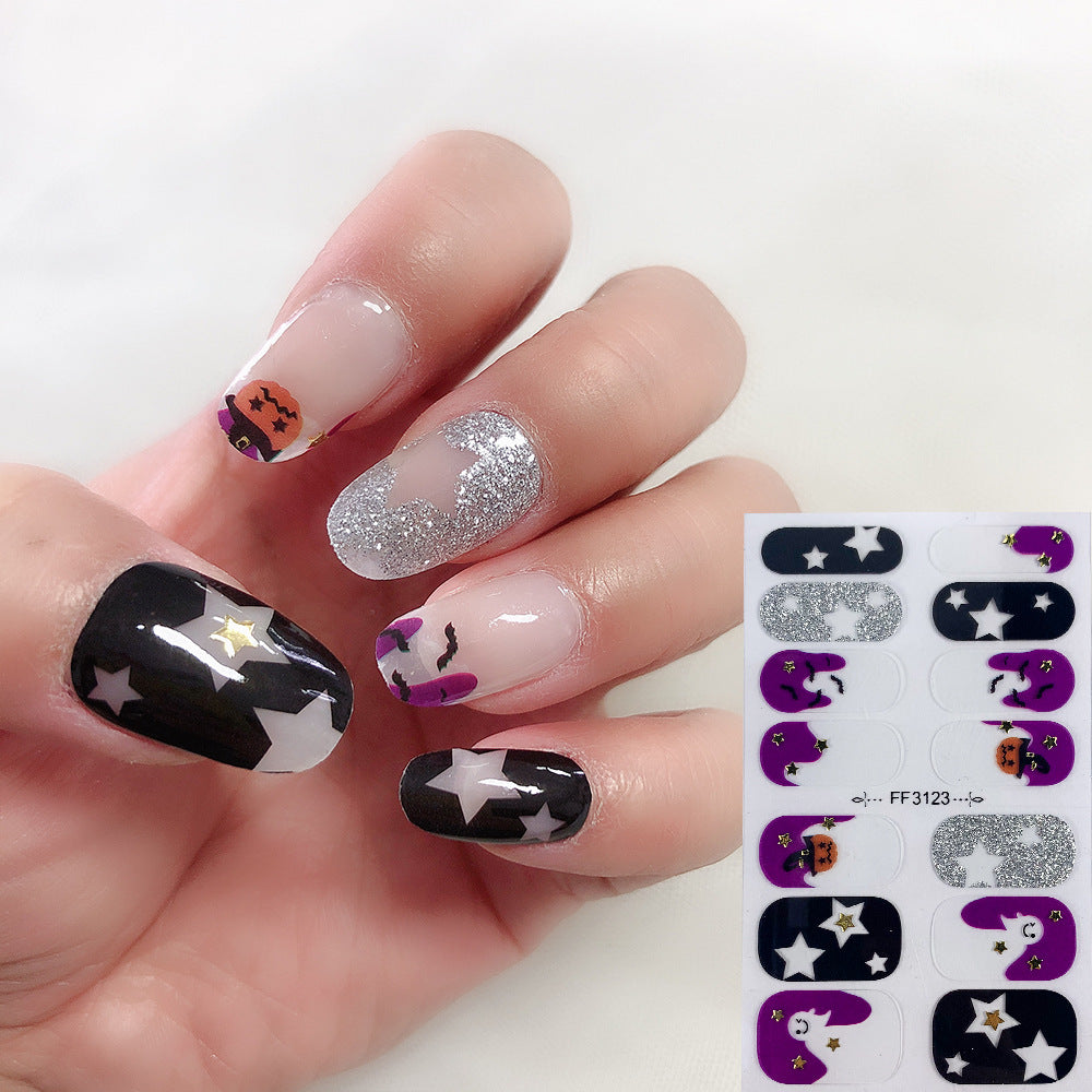 Pegatinas de uñas oscuras de dibujos animados de plástico de Halloween al por mayor